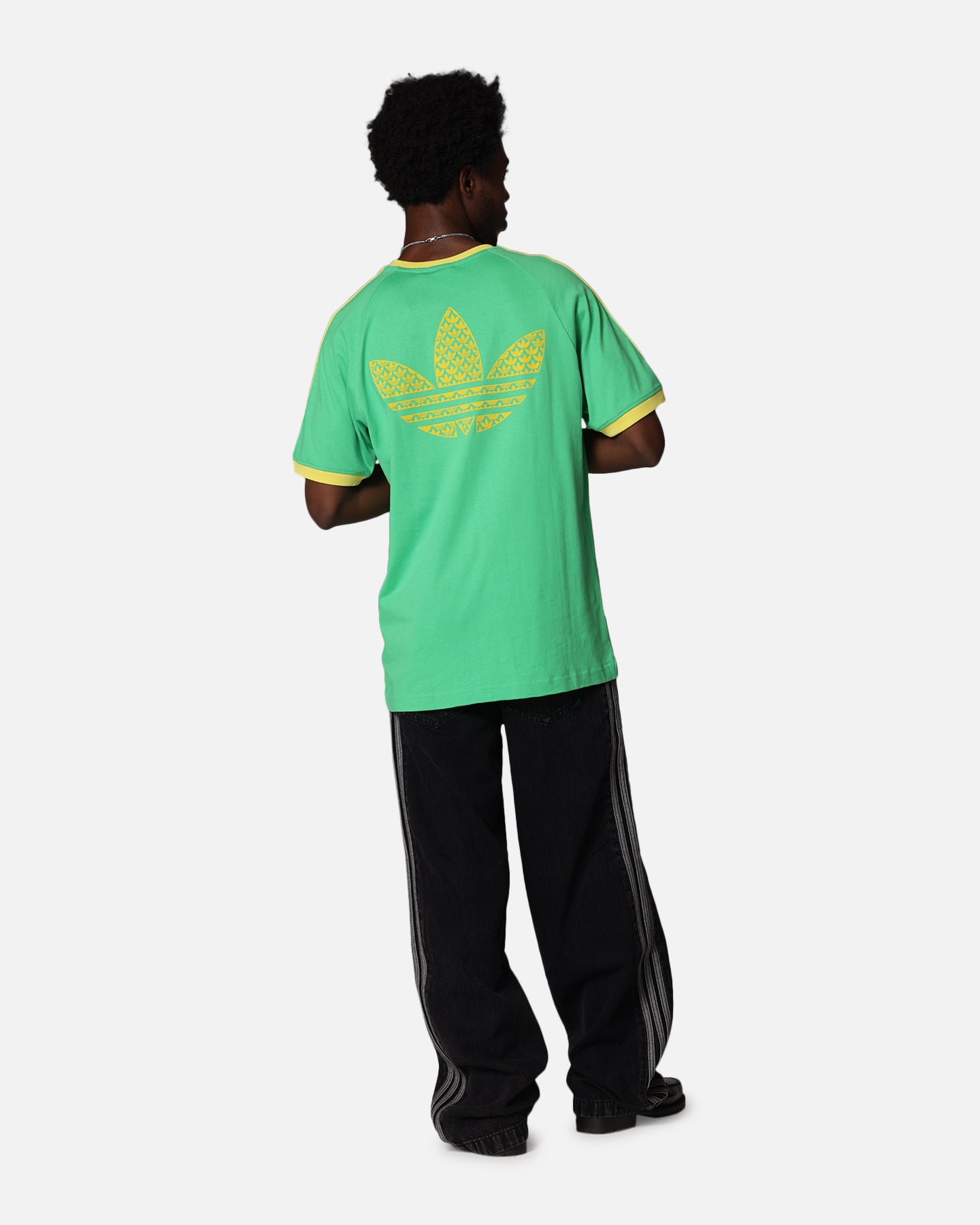 Adidas Monogram Cali T-Shirt for Men - Green Cotton Casual Tee - Perfect for Gym, Streetwear & Everyday Outfits