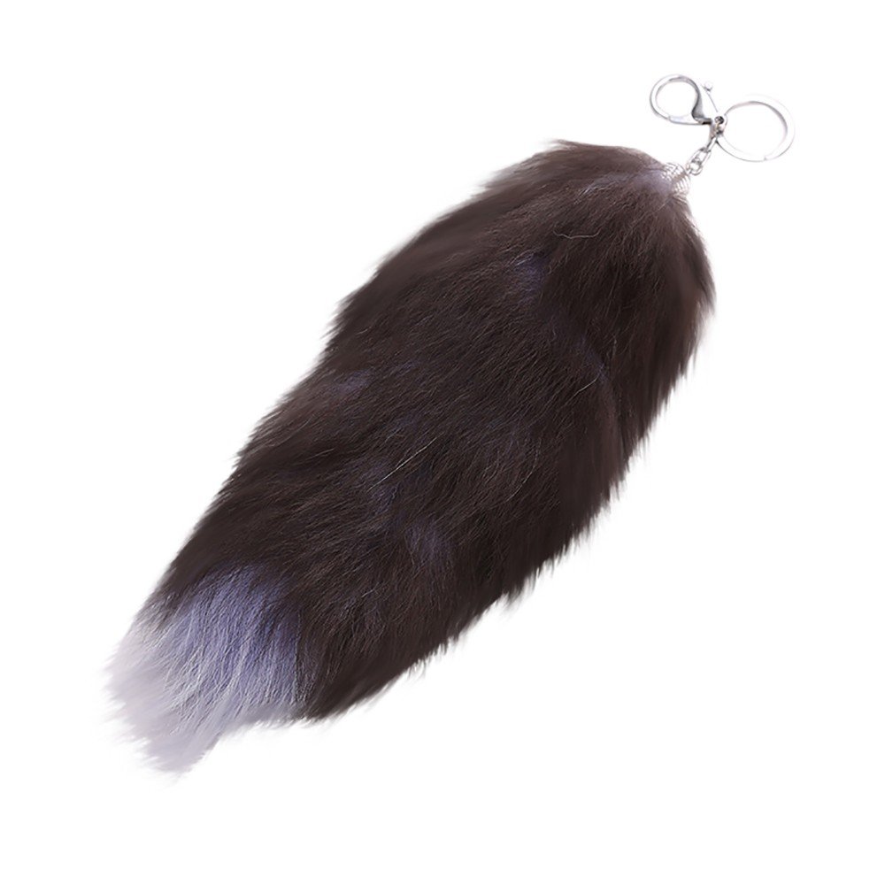 Modaworld Faux Fur Fox Tail Keychain - Fluffy Sunny Cosplay Accessory for Handbags, Backpacks & Keyrings | Perfect for Cosplay, Rave Parties & Fashion DIY Projects