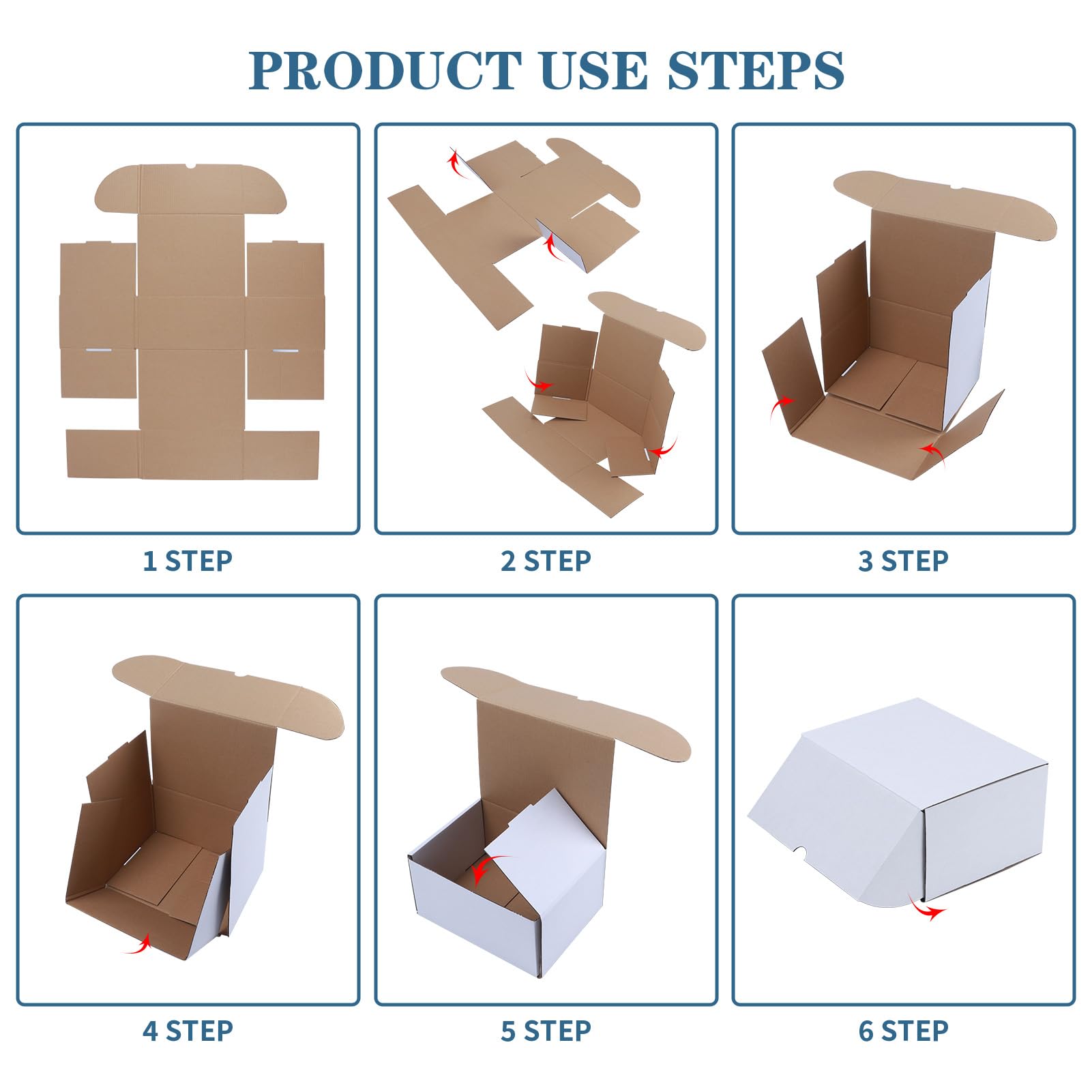 ZBEIVAN 12x6x4 White Corrugated Shipping Boxes - Set of 25 for Small Business & Gift Mailing