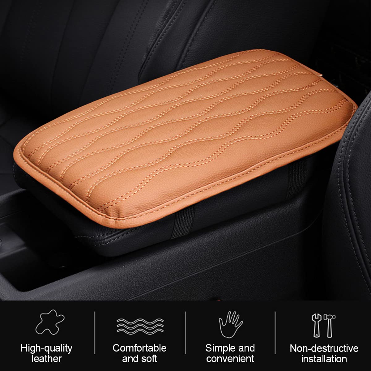 Premium PU Leather Car Center Console Cover - 11.4