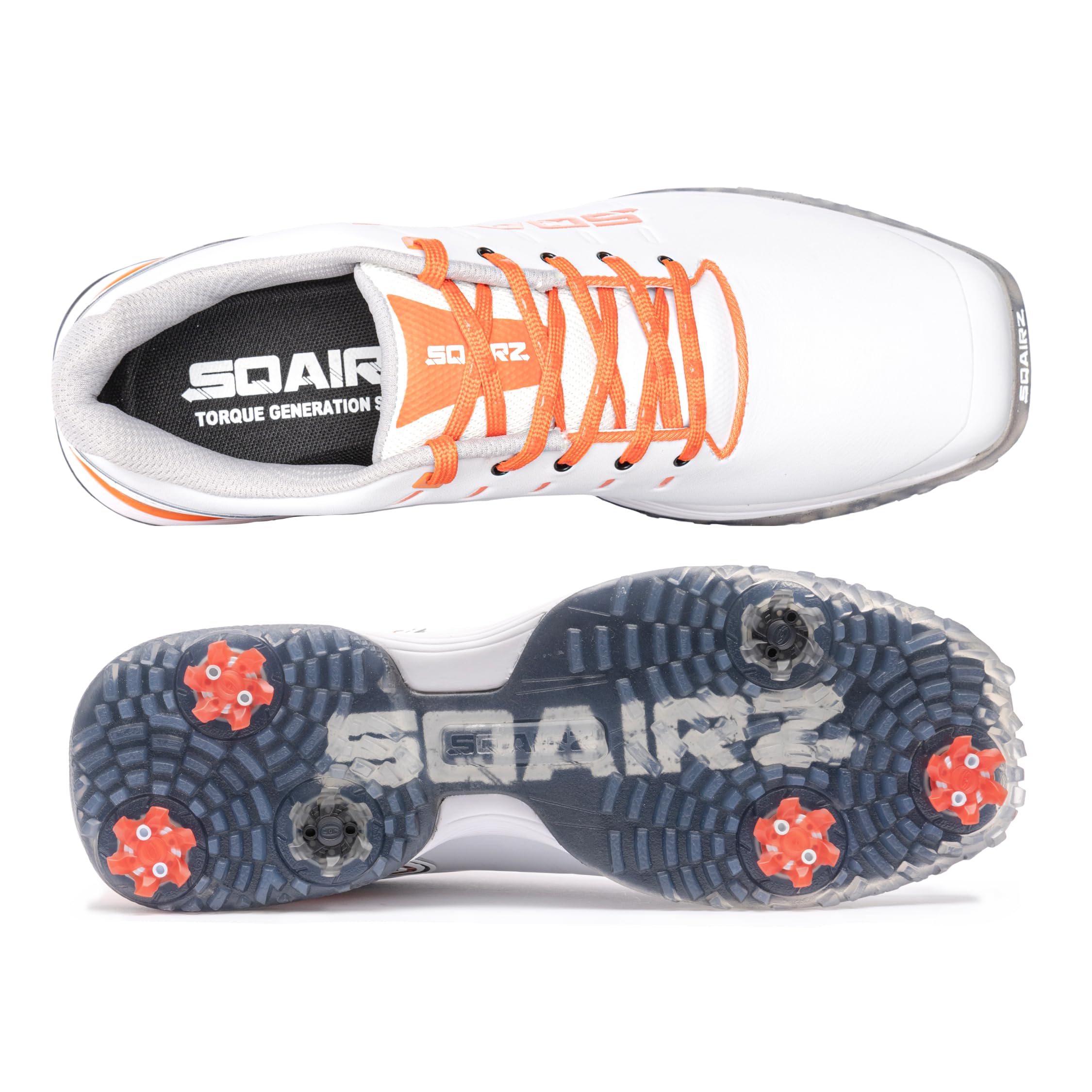 SQAIRZ Bold Men's Athletic Golf Shoes - Waterproof Spiked Golf Shoes for Balance & Performance - Replaceable Cleats - Best Golf Footwear for Men (Ideal for Wet Conditions & Tournament Play)