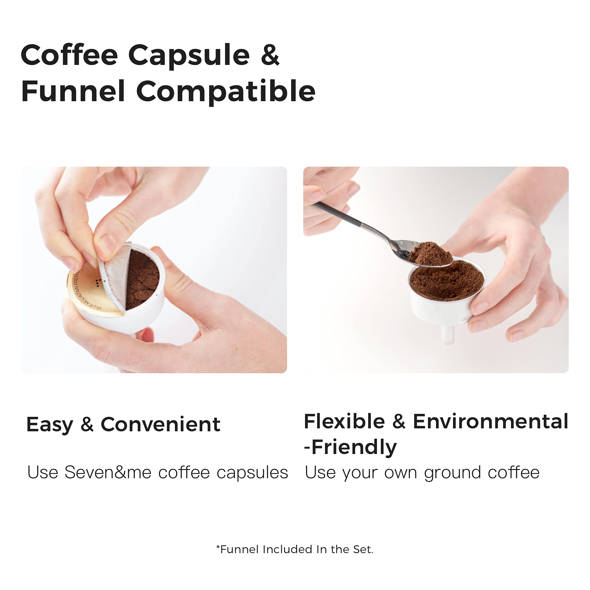 SEVEN&ME All-in-One Espresso Machine with Milk Frother - Electric Moka Pot for Latte, Cappuccino & Macchiato - One-Touch Smart Operation (8.66