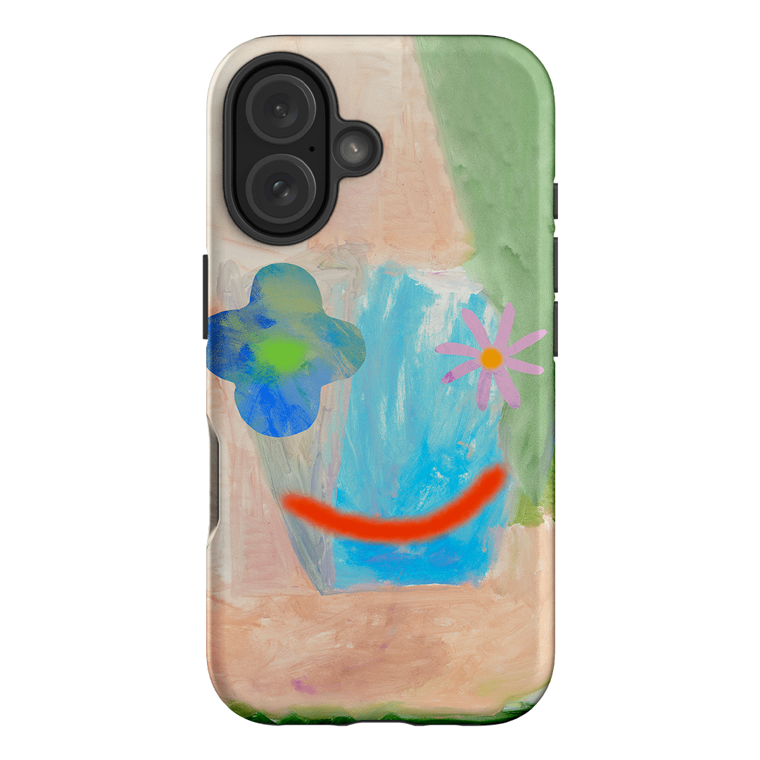 Georgia Flower Smiley Pattern iPhone Case - Trendy Aesthetic Phone Cover for iPhone 12/13/14/15 Pro Max, Perfect for Spring Outfits & Instagram Photos