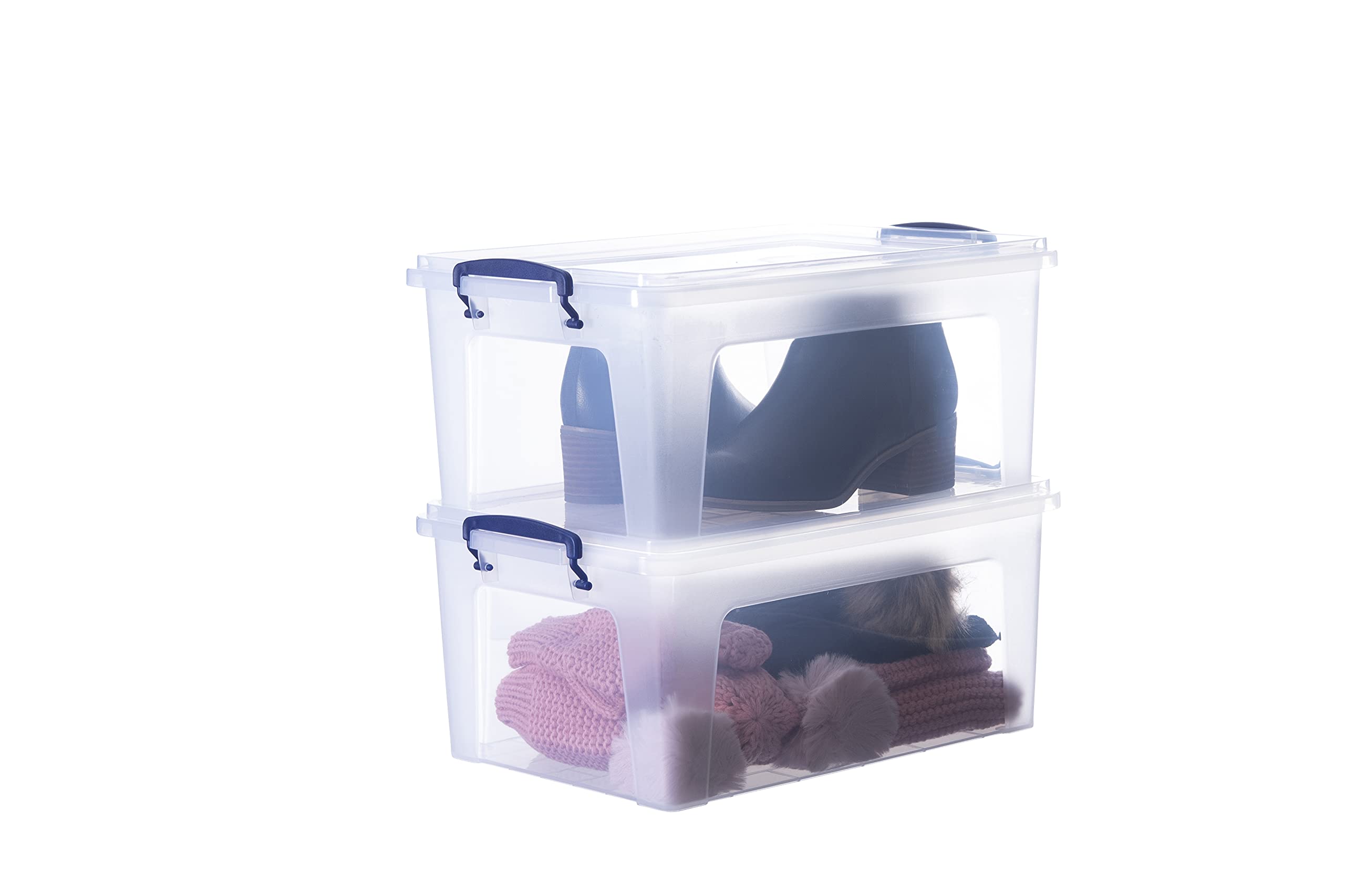Premium Clear Plastic Storage Bins with Lids - 6-Pack 16 Qt Stackable Organizing Containers for Home, Office & Dorm - BPA Free, Non-Toxic, Odorless | Perfect for Pantry Organization, Closet Storage & Office Supplies