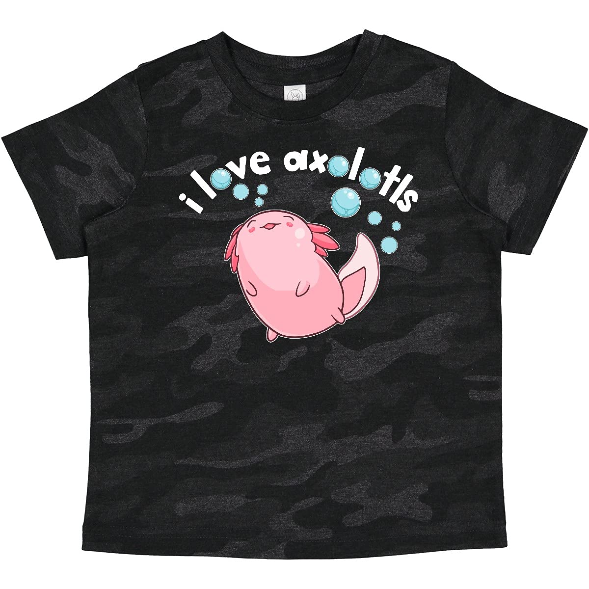 Inktastic I Love Axolotls with Bubbles Baby T-Shirt - Cute Axolotl Graphic Tee for Boys & Girls - Soft Cotton Infant Shirt for Casual Wear, Playdates & Photo Shoots