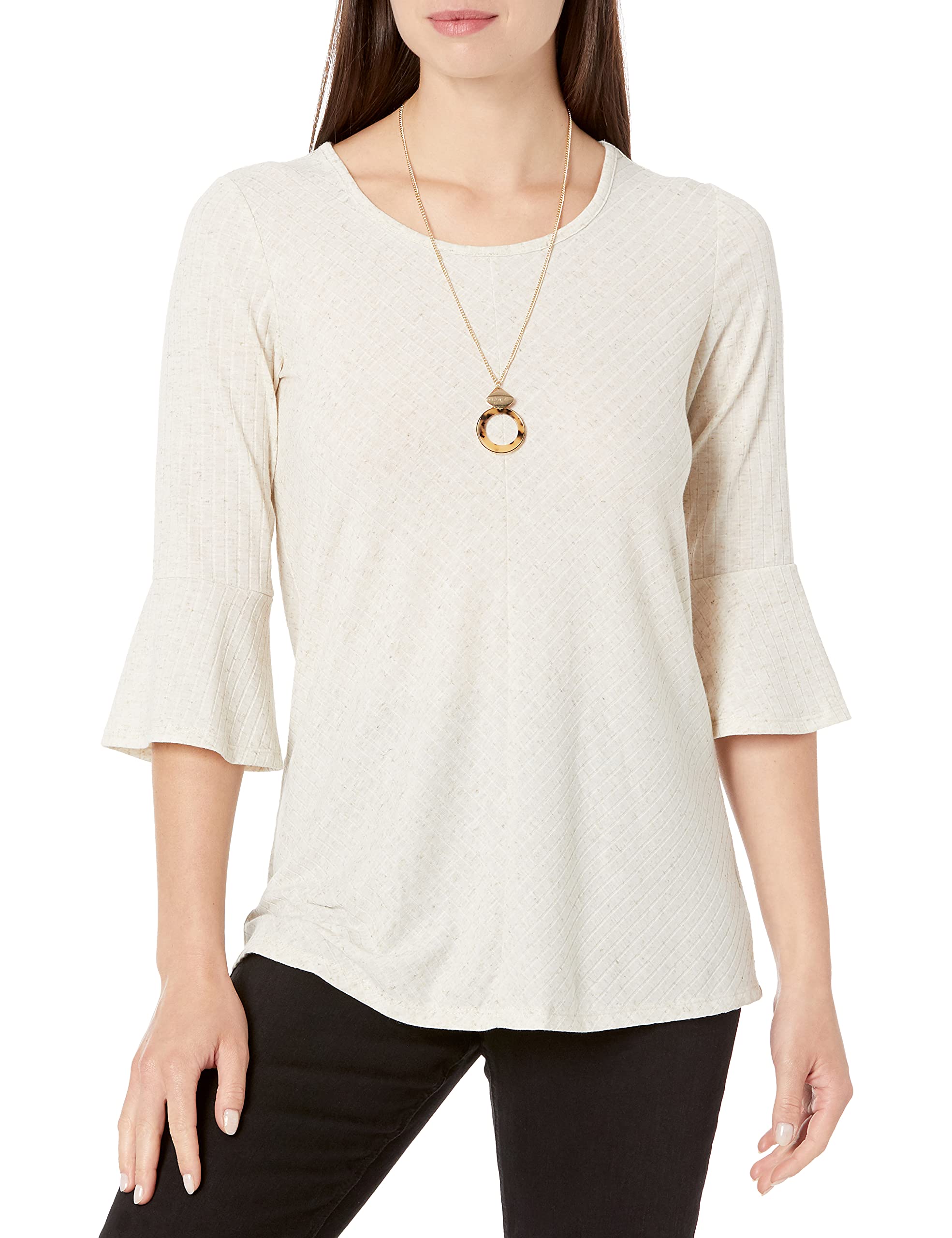 AGB Women's Bell Sleeve Blouse - Elegant Flowy Long Sleeve Tunic Top for Casual Wear & Office Outfits | Perfect for Date Night, Work, and Special Occasions