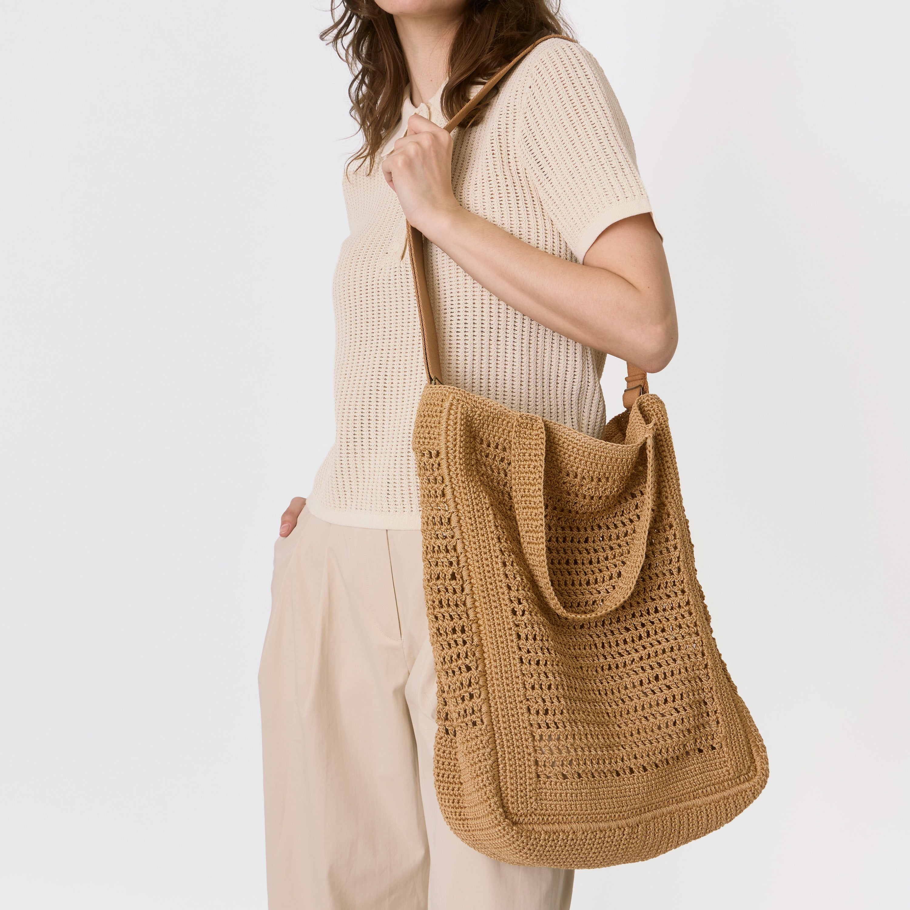 Lanie Market Tote Bag - Large Reusable Grocery Shopping Tote with Reinforced Handles - Perfect for Farmers Market, Beach Trips, and Everyday Errands