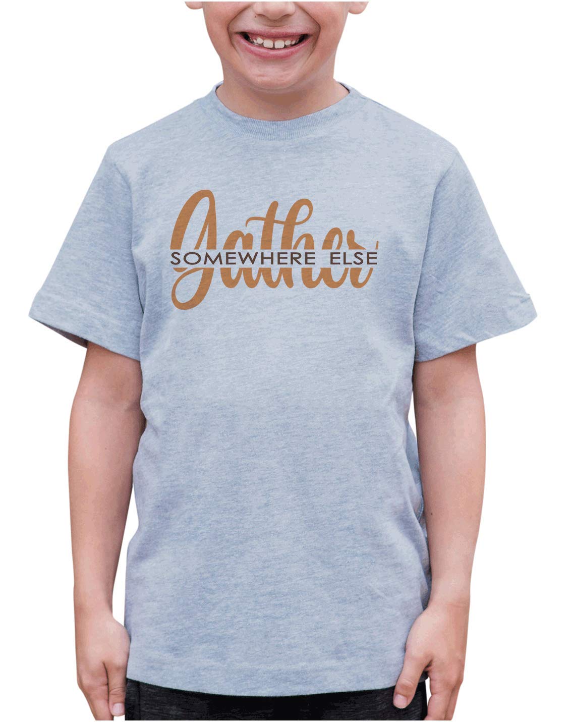 7 Ate 9 Apparel Kids' 'Gather Somewhere Else' Graphic T-Shirt - Fun Math Humor Tee for Boys & Girls - Perfect for School, Playdates & Family Outings