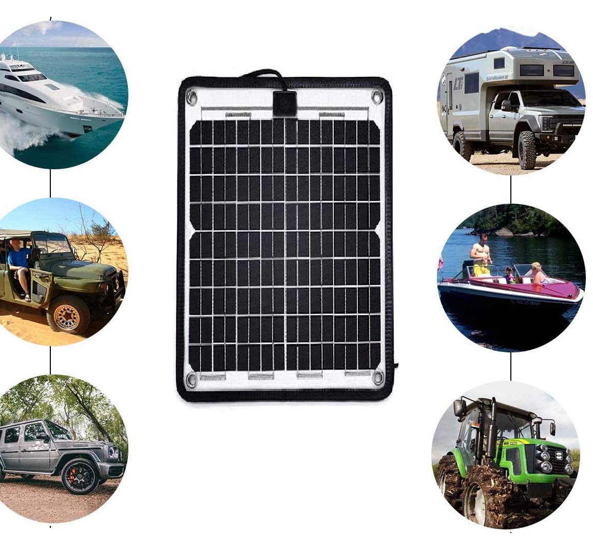 SolarEnz 10W 24V Solar Battery Charger - Waterproof Trickle Charger for Trolling Motors, Boats, RVs & Marine Applications | Perfect for Travel Trailers, Monitoring Buoys & Off-Grid Power | Plug & Play Design with Auto Regulation | Ideal for Camping, Fishing & Outdoor Adventures