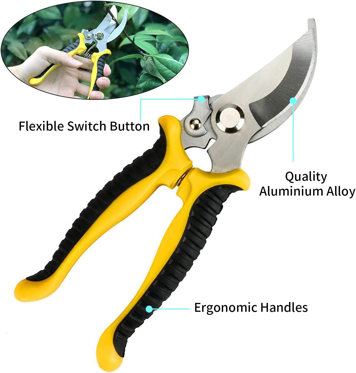 Premium Stainless Steel Garden Tool Set - 5PCS (Pruning Shears, Hand Trowel, Transplanter, Hand Rake & Gardening Gloves) for Planting, Weeding & Landscaping - Durable Outdoor Gardening Essentials for Home Gardeners