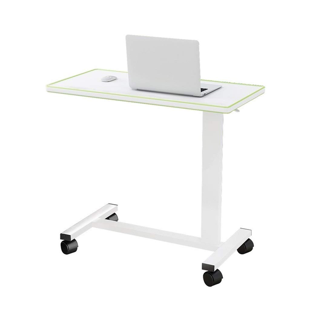 Portable Folding Overbed Table with Wheels - Adjustable Height Mobile Lap Desk for Laptop, Breakfast, Reading in Bedroom, Living Room & Sofa - Multifunctional Bedside Table (Green) - Perfect for Home, Office & Hospital Use