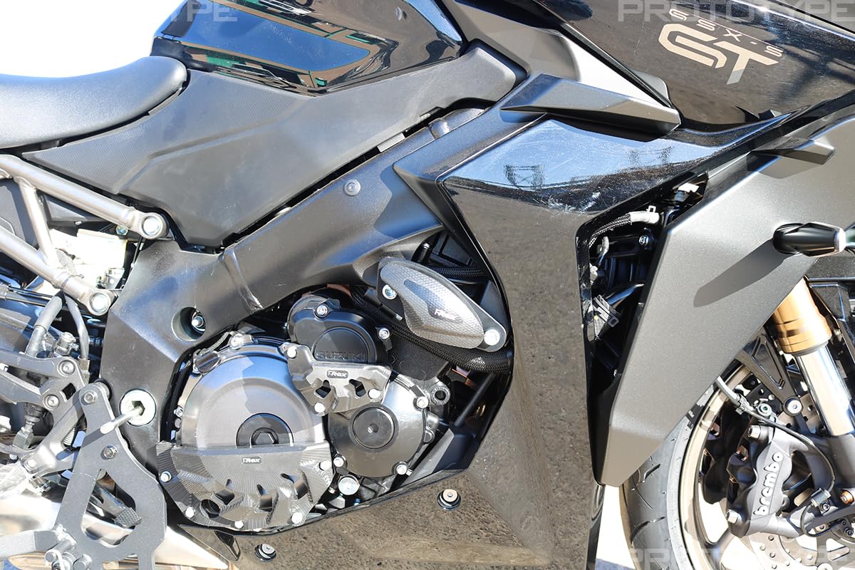 T-Rex Racing No Cut Frame Sliders for Suzuki GSX-S1000, GSX-S1000GT, GSX-S1000GX+, Katana - Black | Motorcycle Crash Protection | Perfect for Street Riding & Track Days