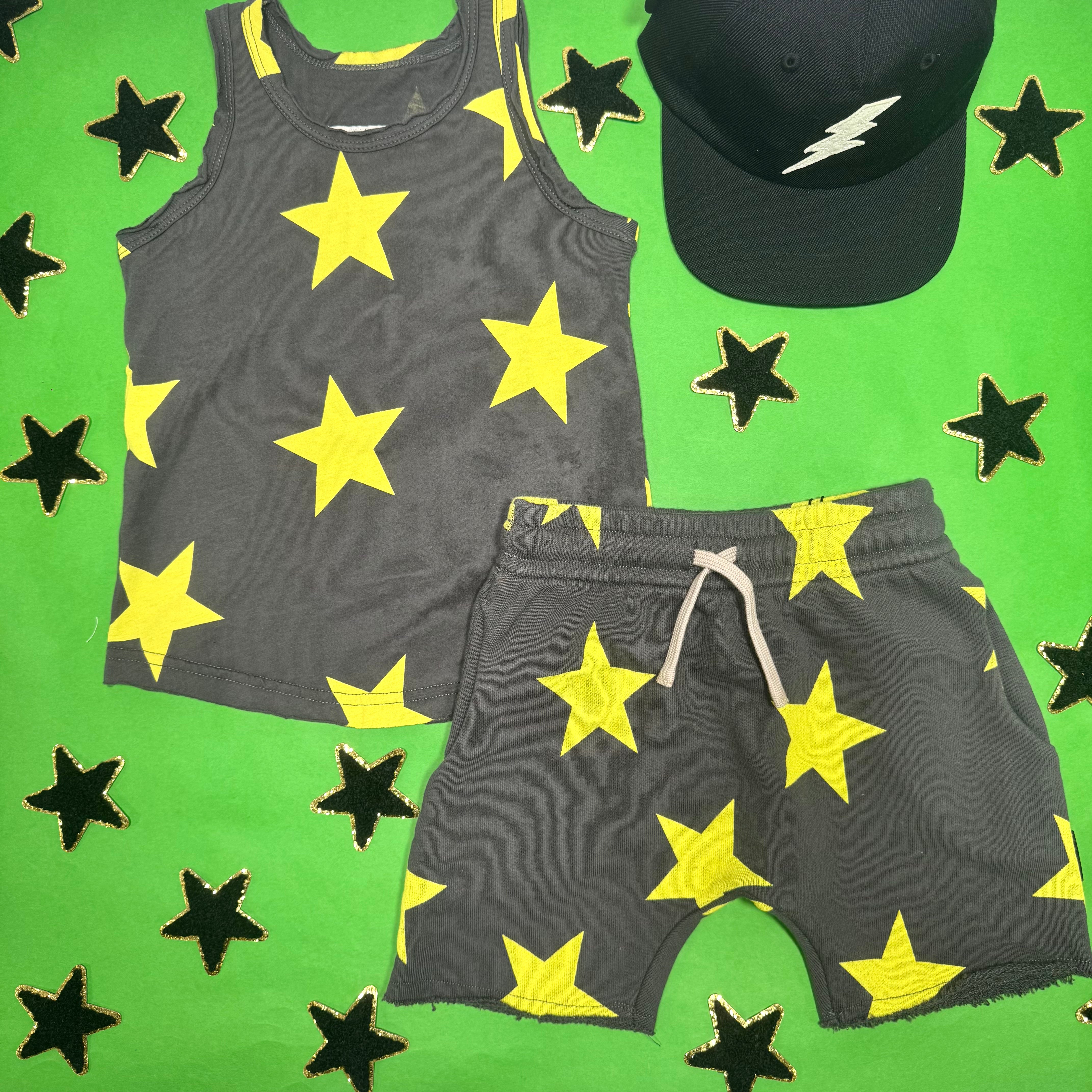 Graphite Star Tank Top for Women - Breathable Workout Shirt, Gym & Yoga Wear, Casual Summer Fashion Top
