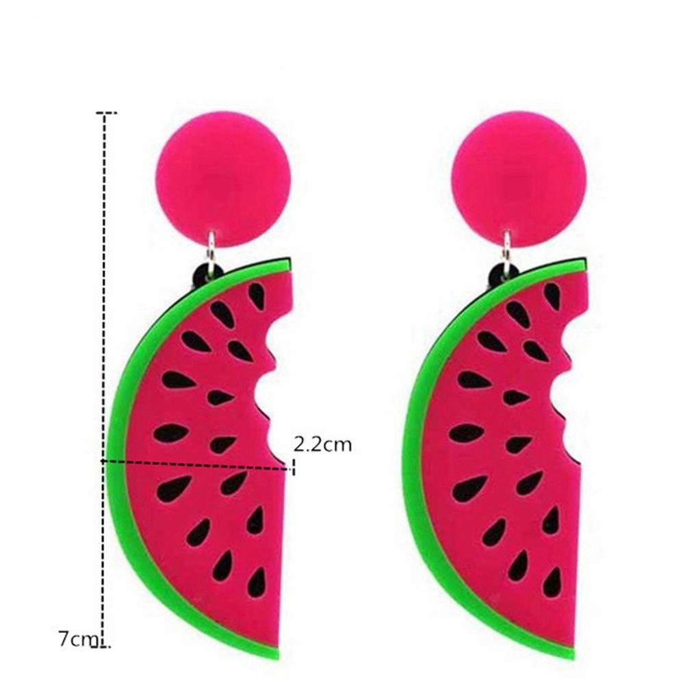 80s Retro Acrylic Fruit Neon Earrings for Women - Fashionable Dangle Drop Earrings Jewelry Gift - Perfect for Parties, Raves & 80s Theme Outfits