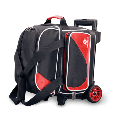 Premium Ebonite Transport Red Single Roller Bowling Bag - Durable & Lightweight for Easy Travel to Bowling Alleys & Tournaments