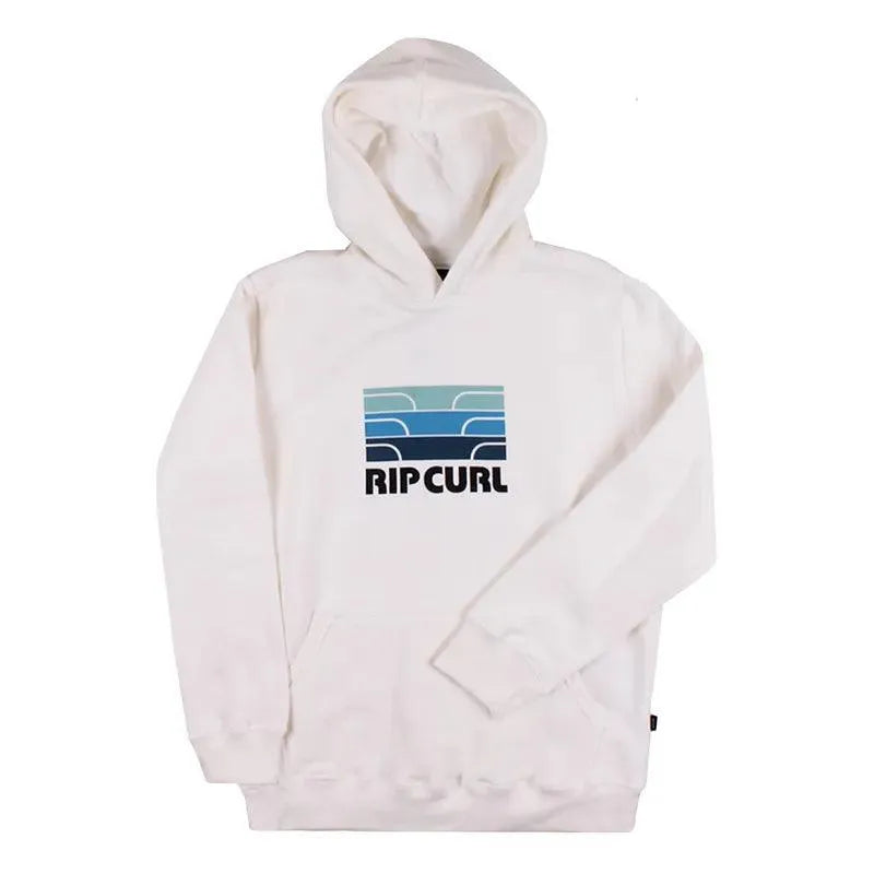 Rip Curl Boys' Rustic Searchim White Hoodie - Kids' Casual Winter Pullover for Outdoor Play & School Wear