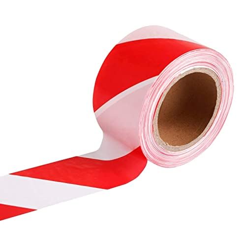 TopSoon Red & White Striped Barricade Tape - 2.8 Inch x 660 Feet Non-Adhesive Safety Caution Tape, Waterproof Construction Barrier & Flagging Tape for Hazard Zones, Crime Scenes & Crowd Control