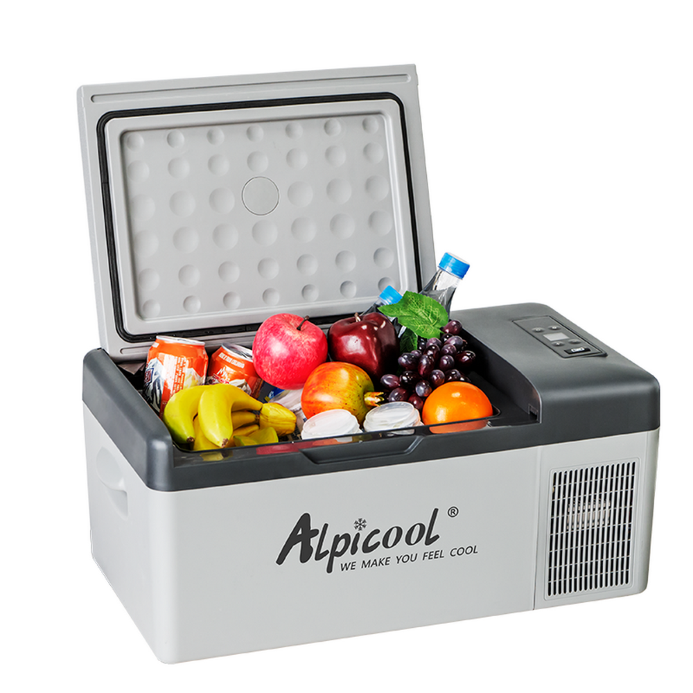 Alpicool C15 12V Portable Car Refrigerator Freezer - Compact Mini Fridge for Road Trips, Camping & Tailgating - 15 Quart Car Cooler with DC/AC Power for Trucks, SUVs & RVs