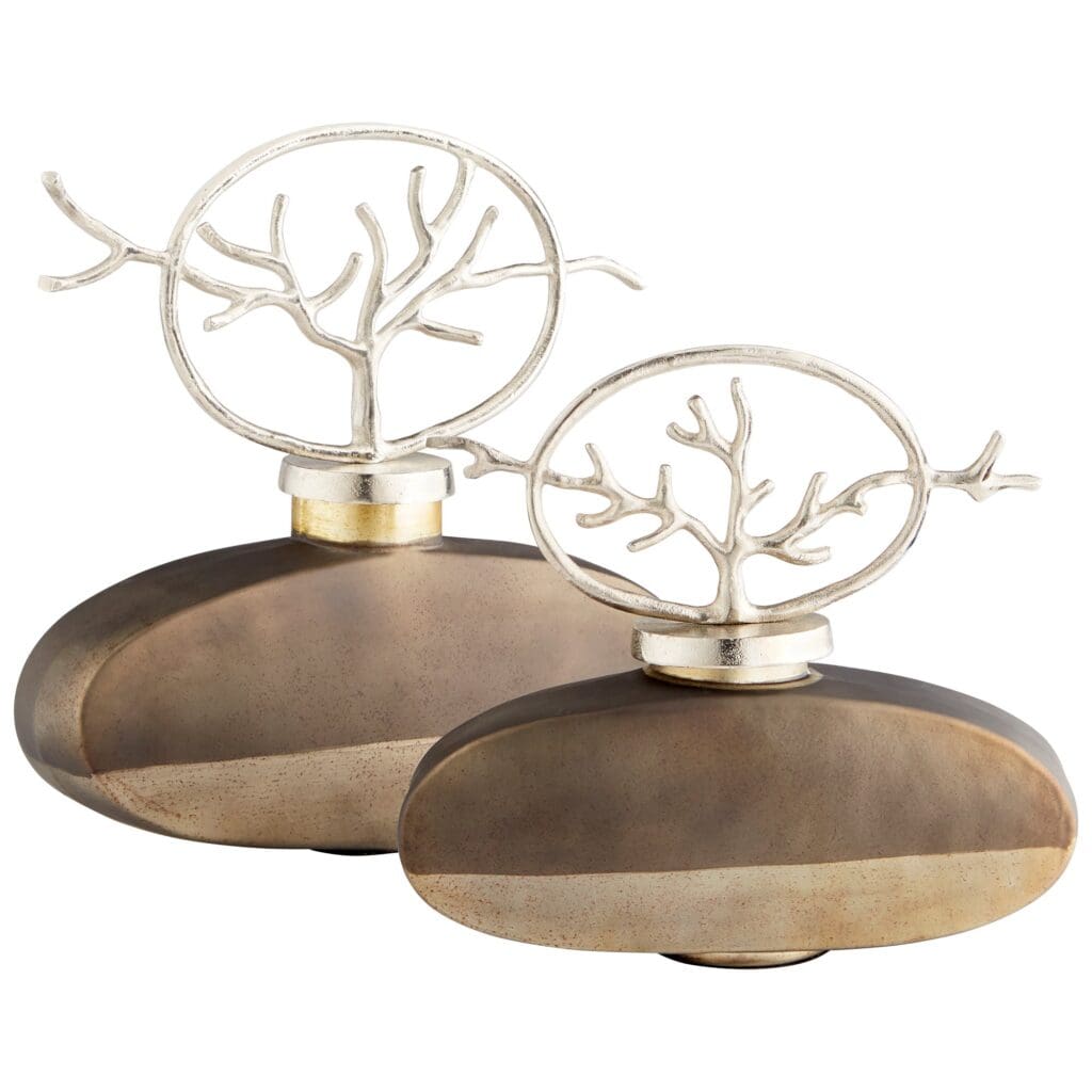 Cyan Design 10705 Viewleaf Round Sculpture - Black Onyx & Nickel Finish Small Home Decor for Living Room, Bedroom, or Office
