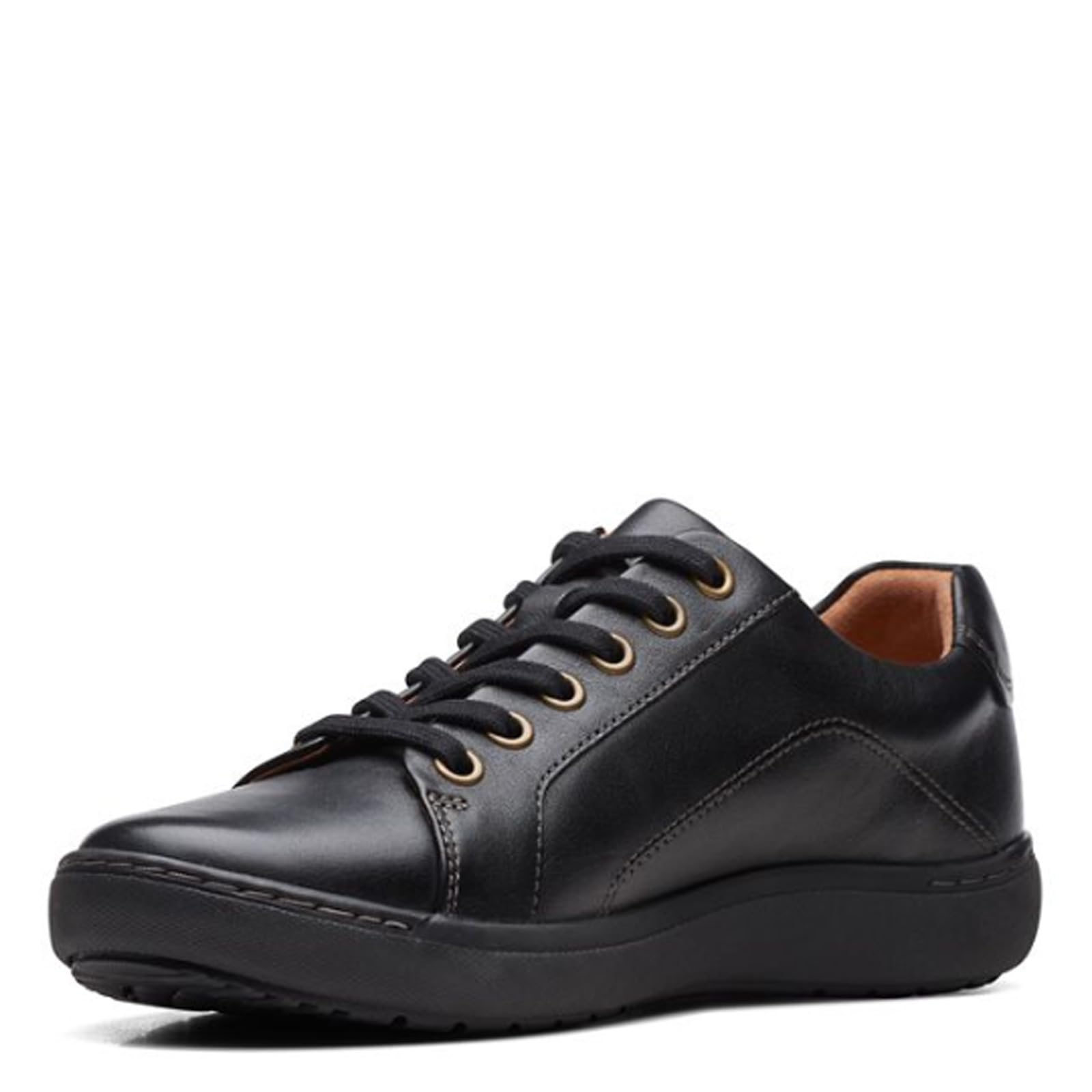 Clarks Women's Nalle Lace-Up Sneakers - Comfortable Casual Walking Shoes in Black/Black, Size 9 | Perfect for Work, Travel & Everyday Wear