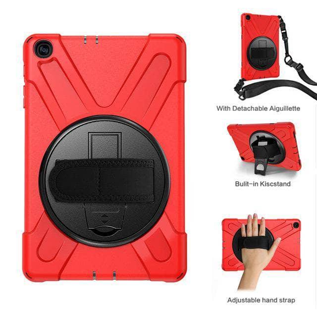 Samsung Tab A 10.1 (2019) T510/T515 Rugged Tablet Case with 360° Swivel Stand, Silicone Hard Cover & Hand/Neck Strap - Perfect for Work, Travel and Outdoor Use
