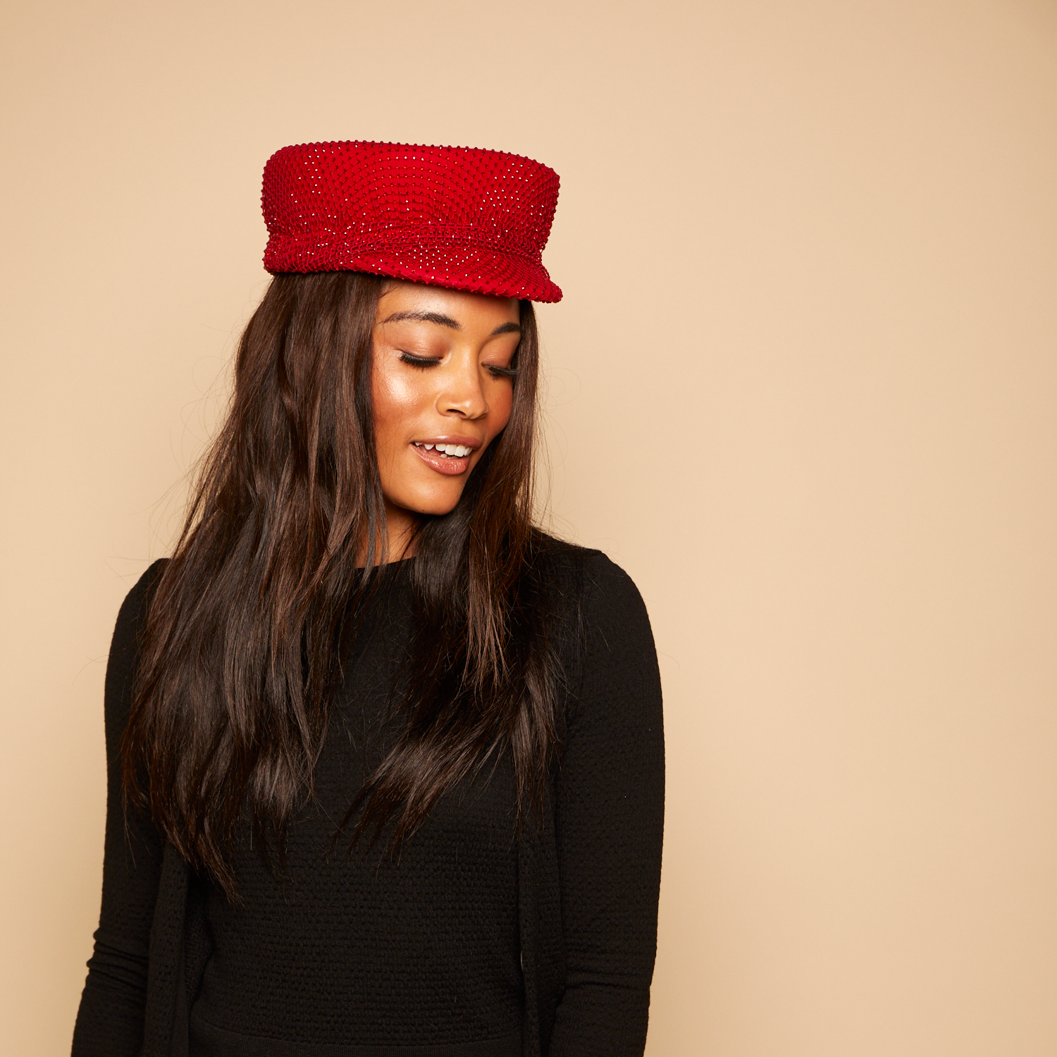 Sabrina Crystal Wool Felt Cap for Women - Elegant Winter Hat with Rhinestone Embellishment - Perfect for Cold Weather, Outdoor Activities, and Fashion Accessories
