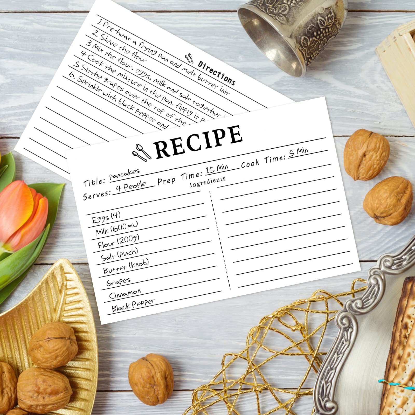 70-Pack 4x6 Blank Recipe Cards - Double Sided White Index Cards for Cooking, Baking & Meal Planning - Perfect for Bridal Showers, Wedding Gifts & Kitchen Organization