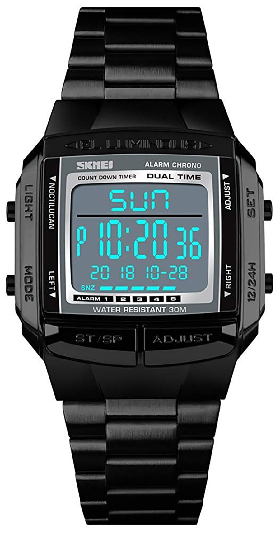 MASTOP Men's Digital Sports Watch with Alarm, Stopwatch & Waterproof - Square Business Wristwatch for Running, Swimming & Office Wear