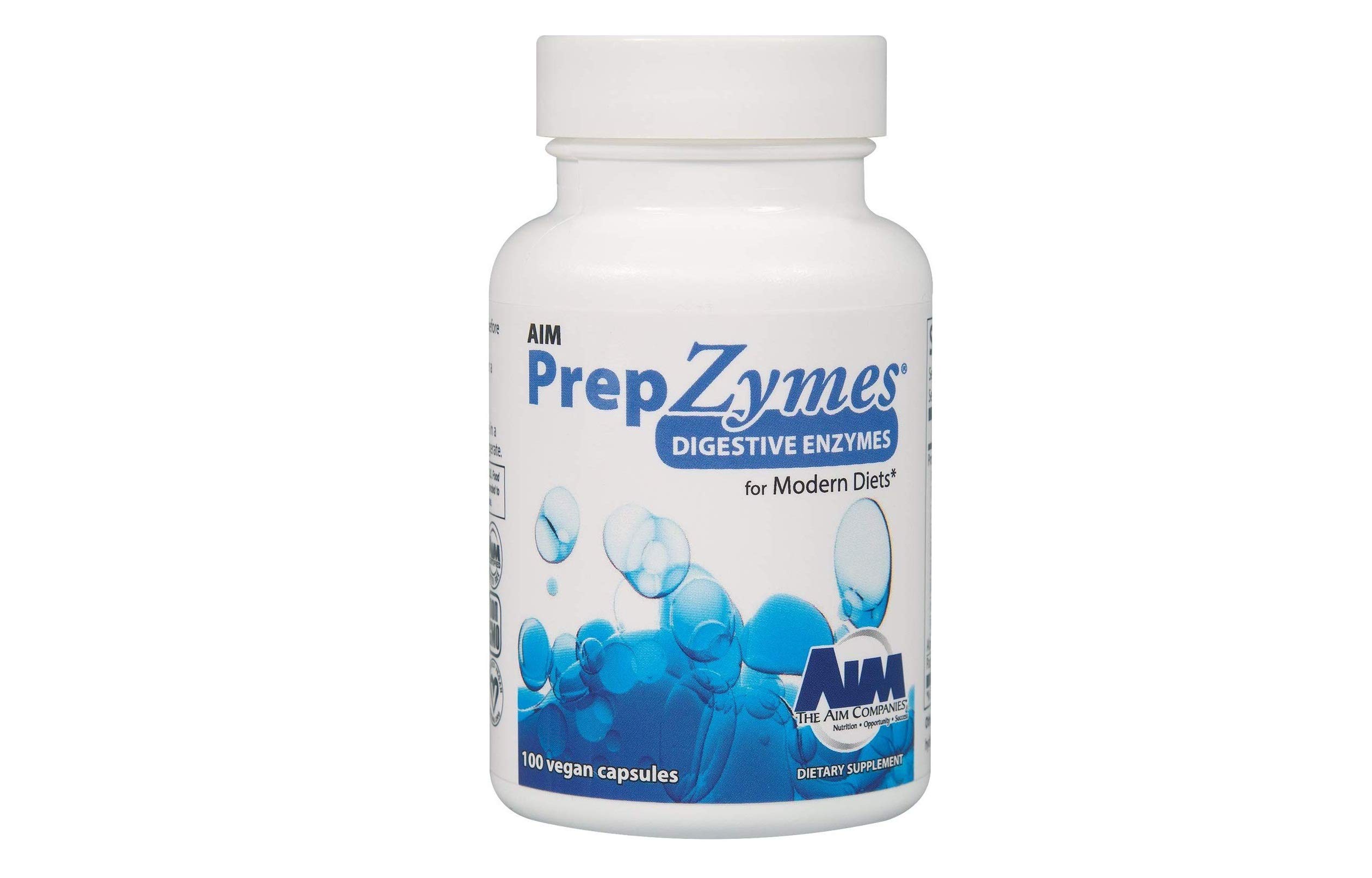 AIM PrepZymes Digestive Enzyme Supplement - 100 Capsules for Improved Digestion & Nutrient Absorption | Supports Gut Health for Active Lifestyles & Meal Indigestion Relief