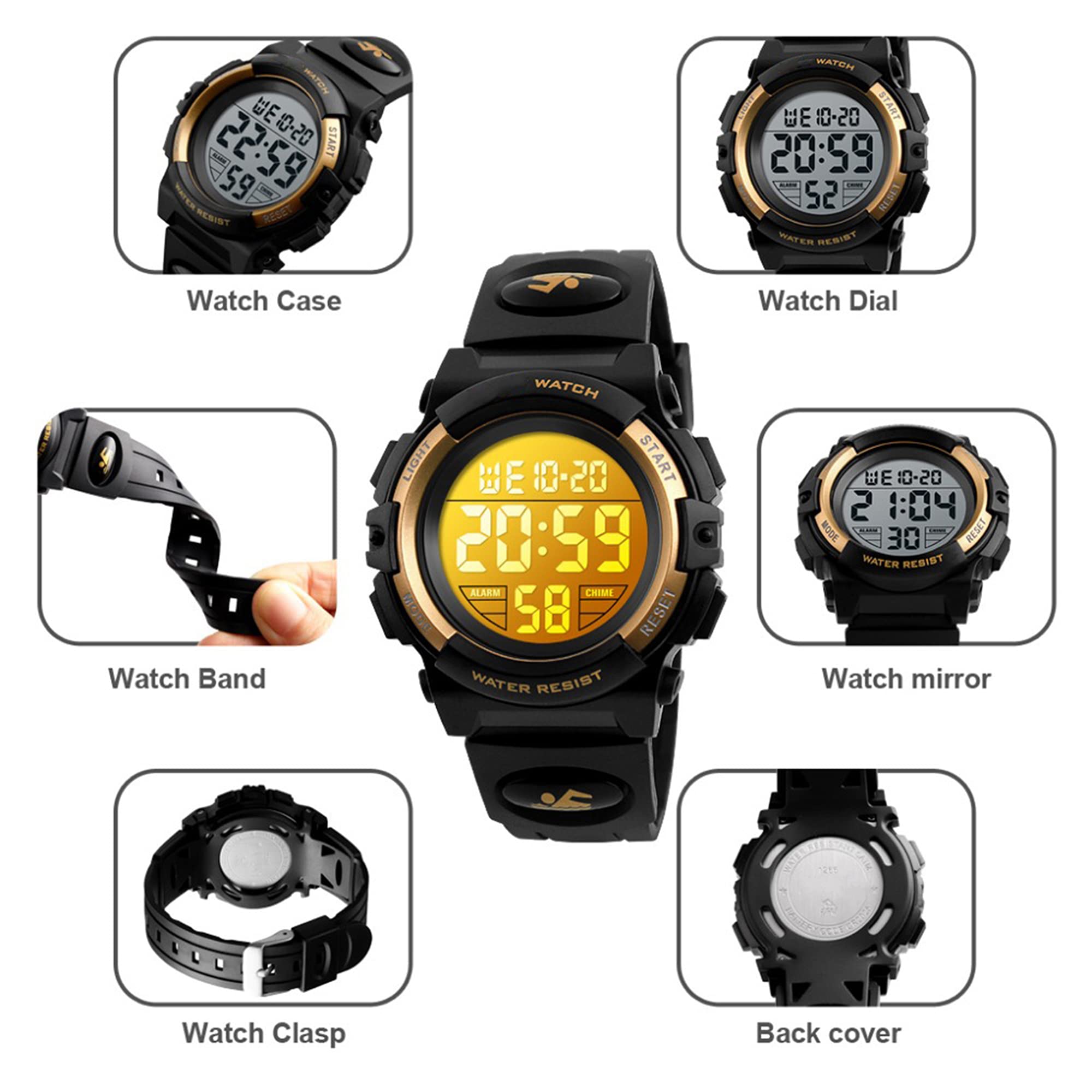 FANMIS Men's Digital Sports Watch - LED Electronic Chronograph Waterproof Watch with PU Strap for Outdoor Running, Hiking & Fitness (Blue Dragon) - Perfect for Active Lifestyles & Adventure Enthusiasts