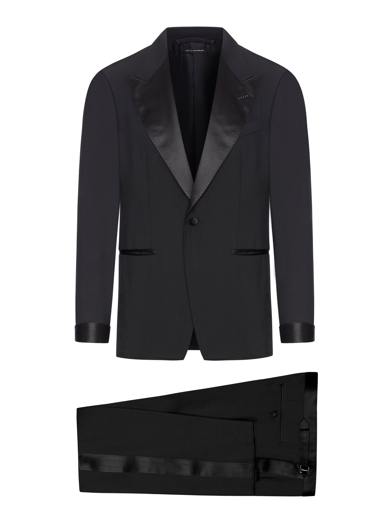 Premium Cool Wool Tuxedo Suit for Men - Elegant Formal Wear for Weddings, Prom & Black Tie Events