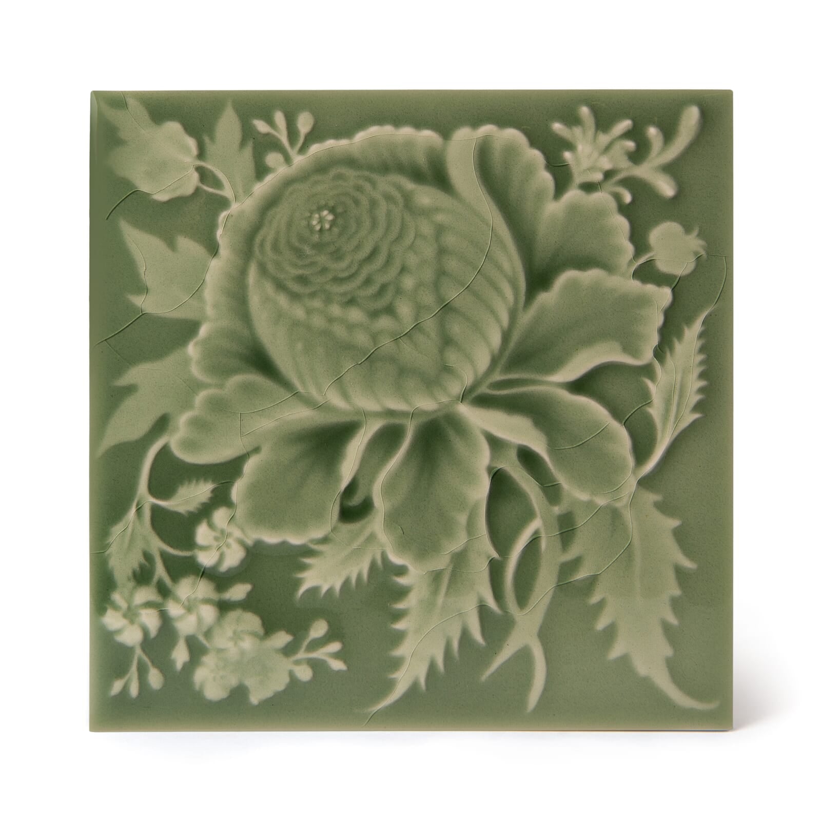 ARTEMIS ROSE Relief Tiles Sample in Sage Green - Decorative Wall Tiles for Kitchen Backsplash, Bathroom, and Living Room Accent Walls