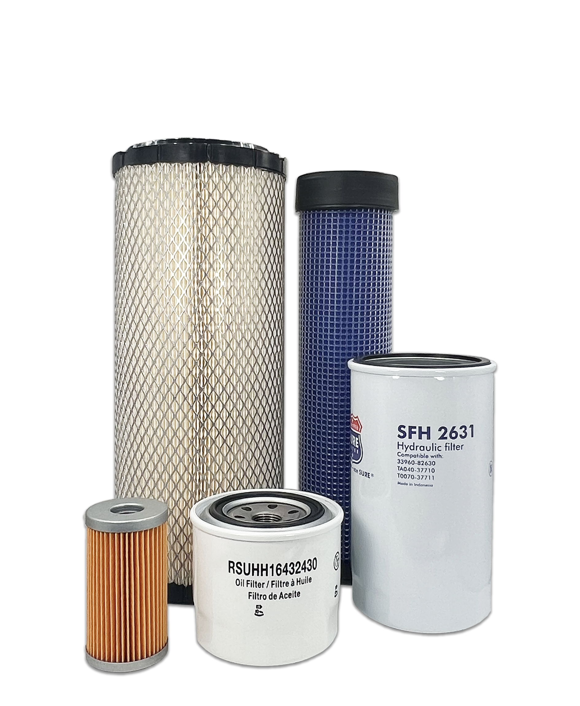 Kubota L5240GST Tractor Maintenance Filter Kit - Air, Oil & Fuel Filters Replacement Set for Kubota L5240GST Models - Perfect for Routine Tractor Maintenance & Engine Protection
