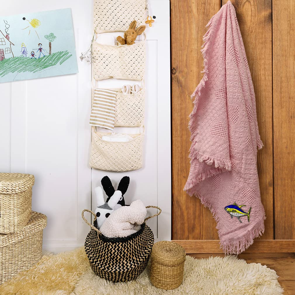 Custom Embroidered Baby Blankets for Boys & Girls - Soft Tuna Cotton Nursery Bedding Set - Perfect for Cribs, Strollers & Baby Showers