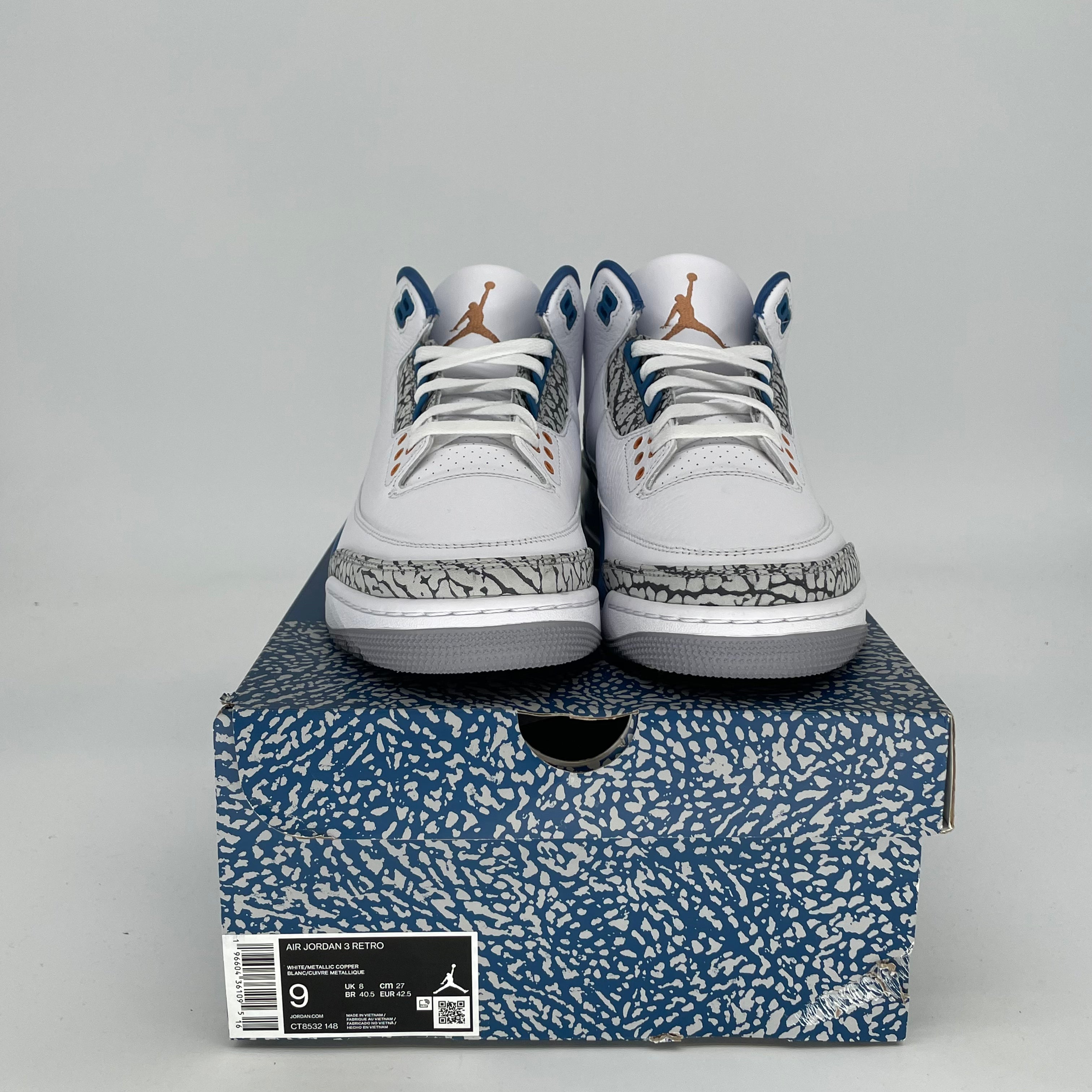 AIR JORDAN 3 Retro WIZARDS Basketball Shoes Men's Size 9/10.5W - Style Code CT8532-148 | Authentic Sneakers for Streetwear, Sports & Casual Wear