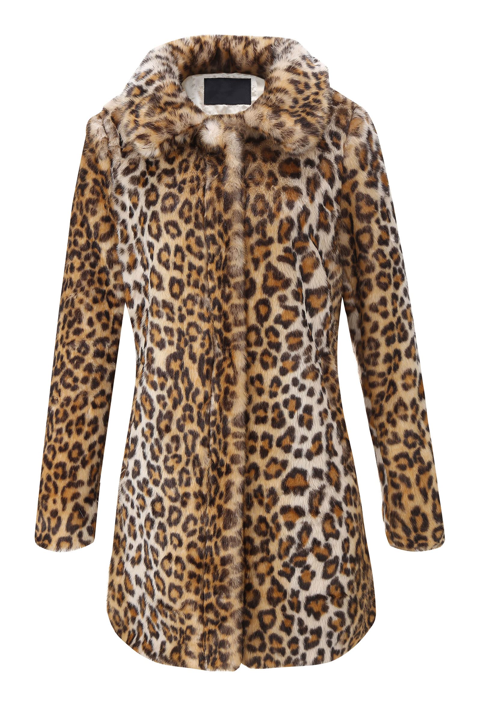Bellivera Women's Leopard Print Fleece Coat - Warm Fuzzy Faux Fur Jacket & Fluffy Cardigan for Winter & Spring | Cozy Outerwear for Casual Outings, Date Nights & Office Wear