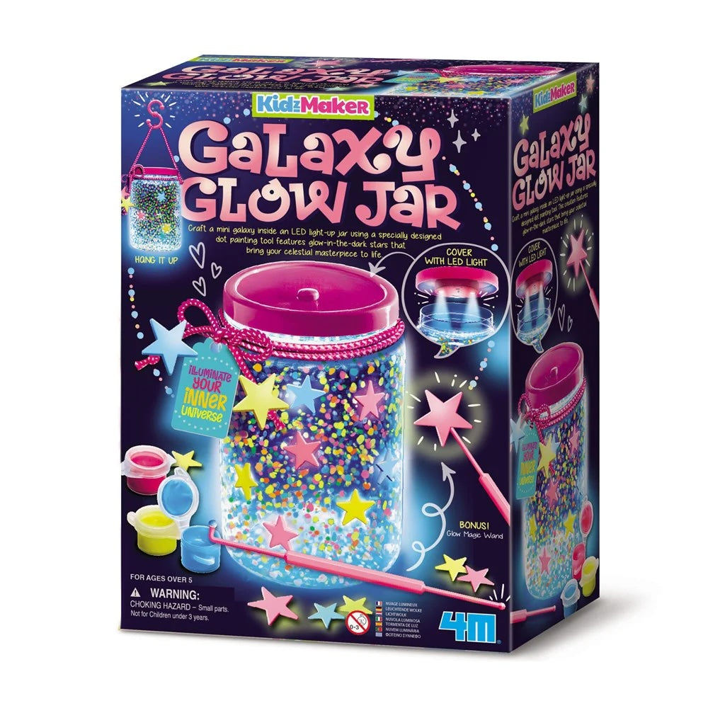 4M KidzMaker Galaxy Glow Jar - DIY Science Kit for Kids Ages 8+, Create Stunning Glowing Nebula in a Jar - Perfect for STEM Learning, Bedroom Decor & Gift for Space Lovers