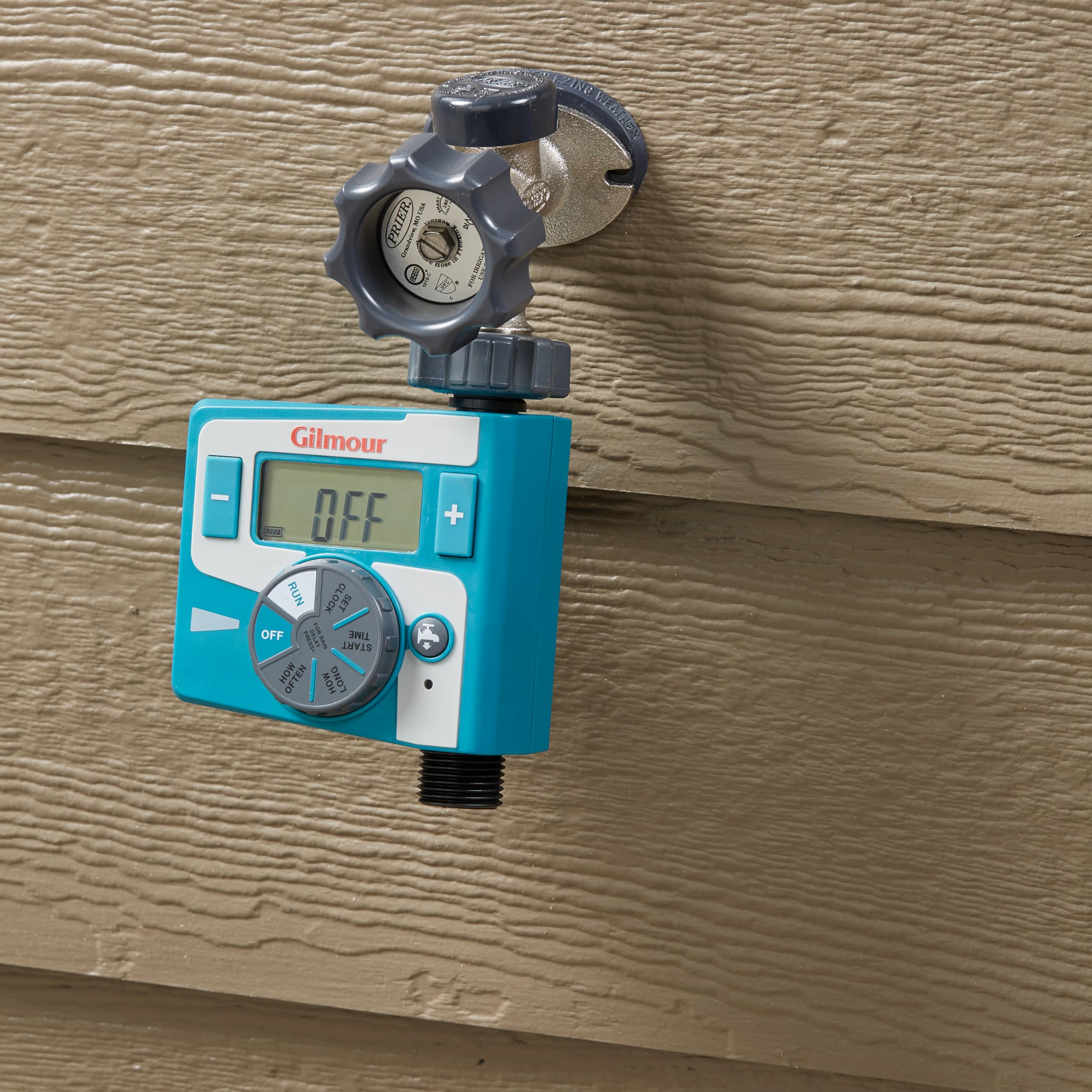 Gilmour Single Outlet Electronic Water Timer for Garden Hose - Automatic Irrigation Timer for Sprinklers, Drip Lines & Outdoor Plants | Perfect for Lawn, Garden & Landscape Watering (Blue)