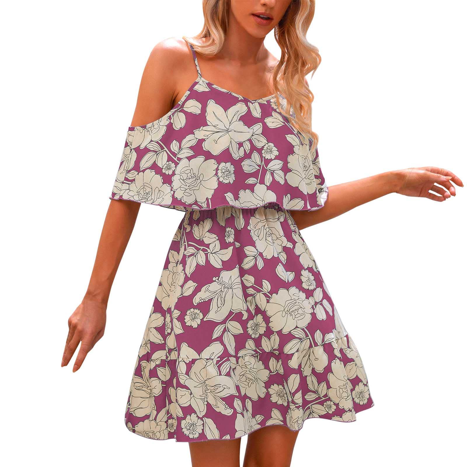 Women's Floral Print Maxi Suspender Dress - Elegant Loose Midi Dress for Casual Wear, Summer Outfits, Beach Cover Up & Vacation Fashion