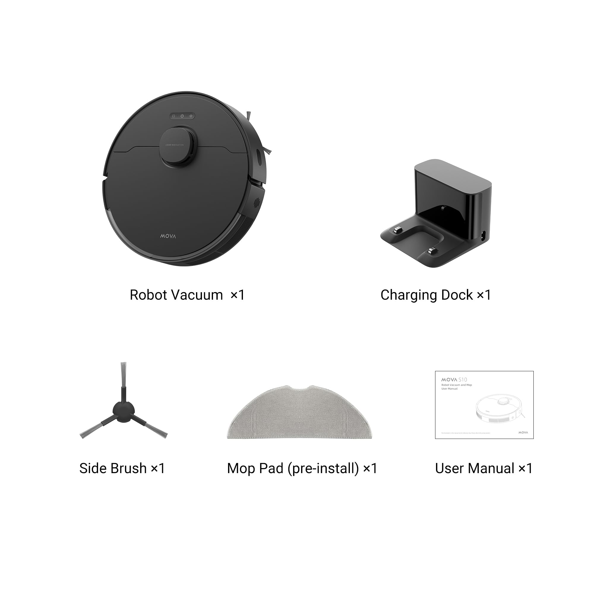 Mova S10 Robot Vacuum Cleaner with 7000Pa Strong Suction, 260 Mins Long Runtime, Self-Charging, Smart Mapping, App & Alexa Voice Control for Hard Floors, Carpets, Pet Hair - Perfect for Home Cleaning, Office Spaces and Pet Owners