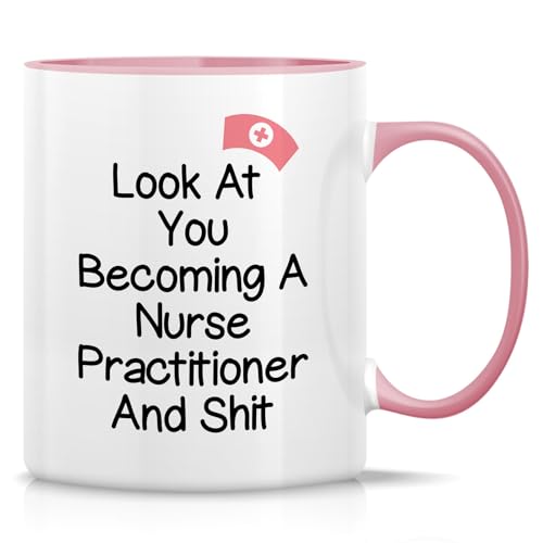 NSE008 - White Mug with Pink Handle and Inner