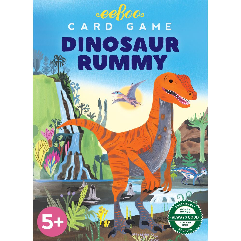 Dino Rummy Playing Cards by eeBoo - Fun Dinosaur-Themed Card Game for Family Game Night & Travel Entertainment