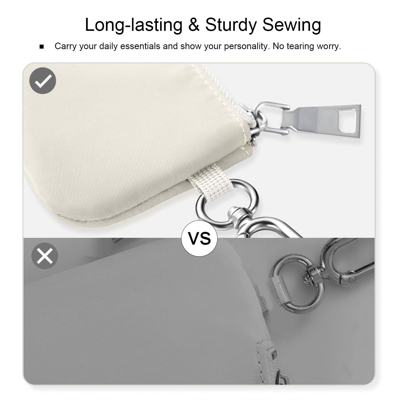 Mini Zip Around Wristlet Wallet for Women - Dual Pouch Keychain Coin Purse for Teens & Girls - Perfect for Parties & Daily Use