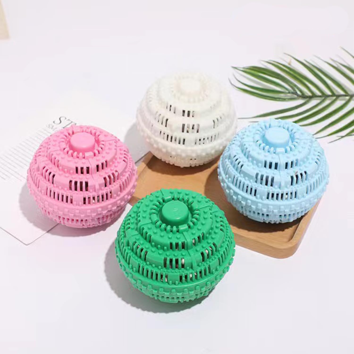 Eco-Friendly Laundry Balls Set - 2pcs Natural Washing Machine Detergent Alternative (Pink & Blue), Reusable for 2000 Washes | Perfect for Sensitive Skin, Baby Clothes & Sustainable Household Cleaning