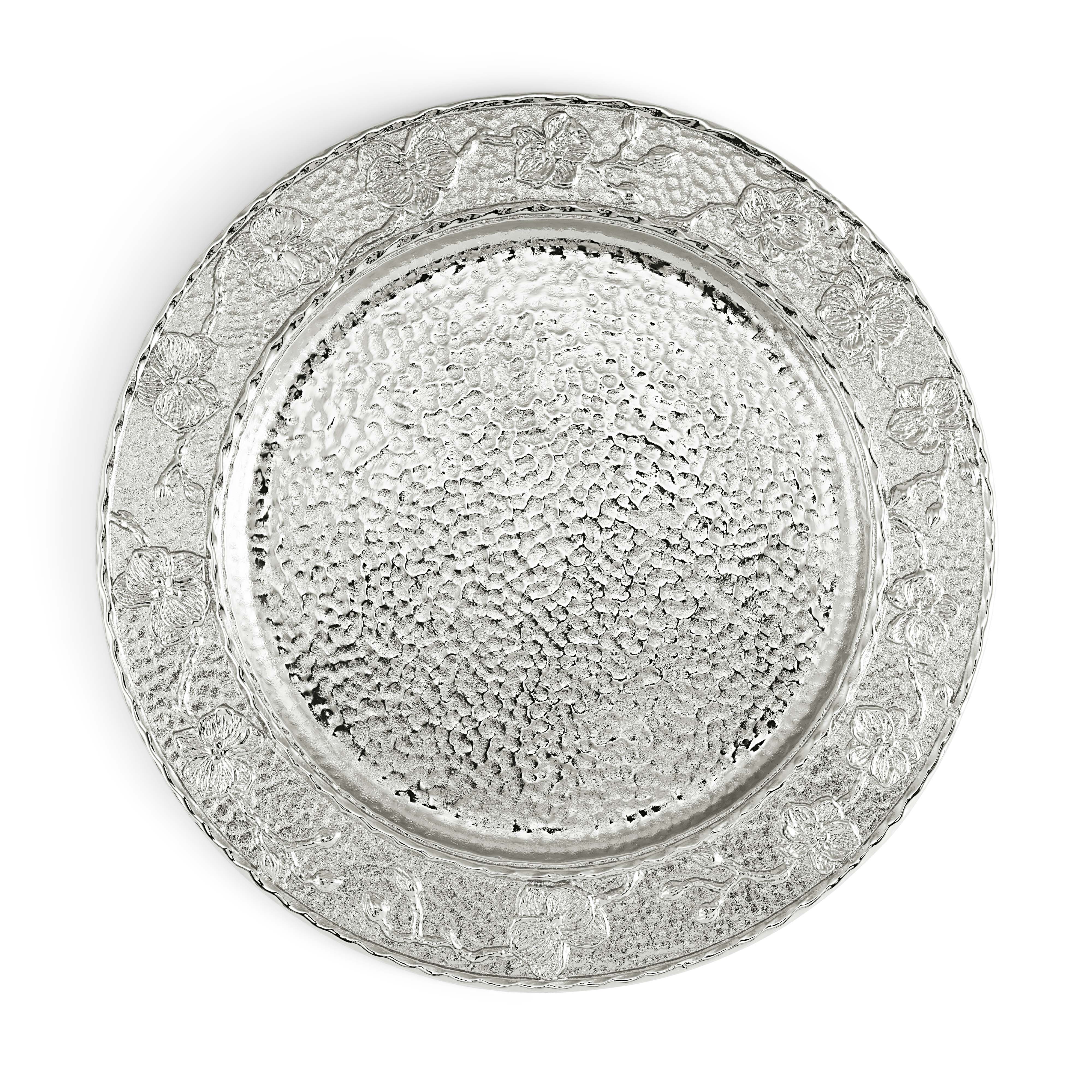 Elegant White Orchid Charger Plate - 12 Inch Decorative Dinner Plate for Weddings, Parties & Formal Dining - Perfect for Table Settings & Special Occasions