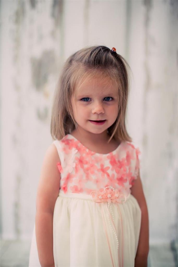iGirlDress Baby Girls' Petal Bodice Chiffon Flower Girl Dress - Elegant Baptism, Wedding & Party Outfit for Infants 6-24 Months (6mos-24mos) - Perfect for Special Occasions, Photo Shoots & First Birthday Celebrations