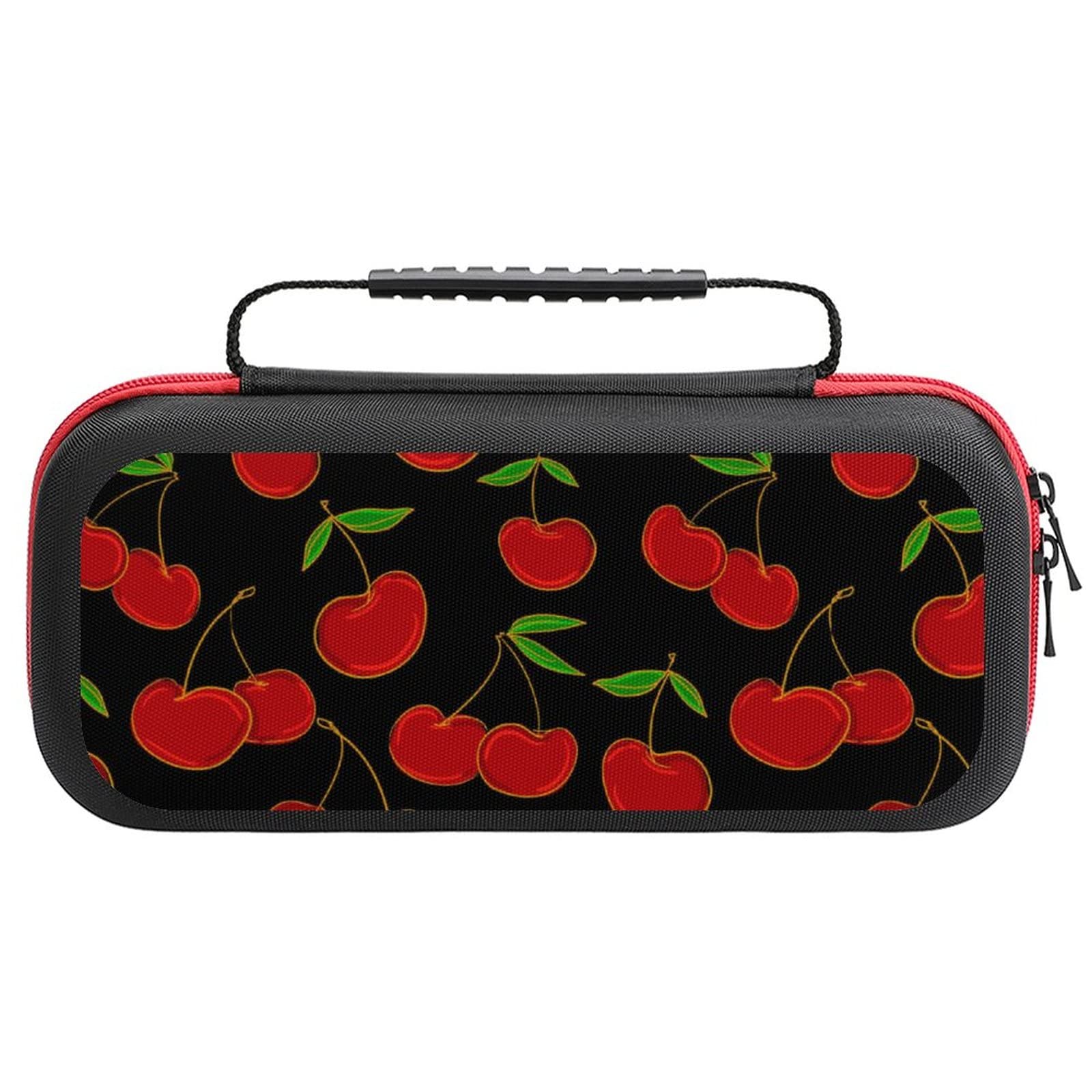 FunnyStar Cherry-Themed Protective Carrying Case Handbag for Nintendo Switch with 20 Game Card Holder - Perfect for Travel, Commuting & Gaming On-The-Go