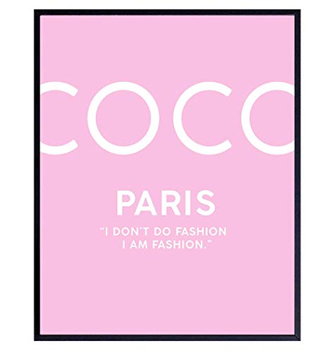 Fashion Designer Quote Wall Art & Home Decor - Glamorous Luxury Gift for Women - Haute Couture Fashionista Poster Print - Perfect for Teen Girl's Bedroom, Bathroom & Living Room Decor - Inspirational Wall Art for Fashion Lovers