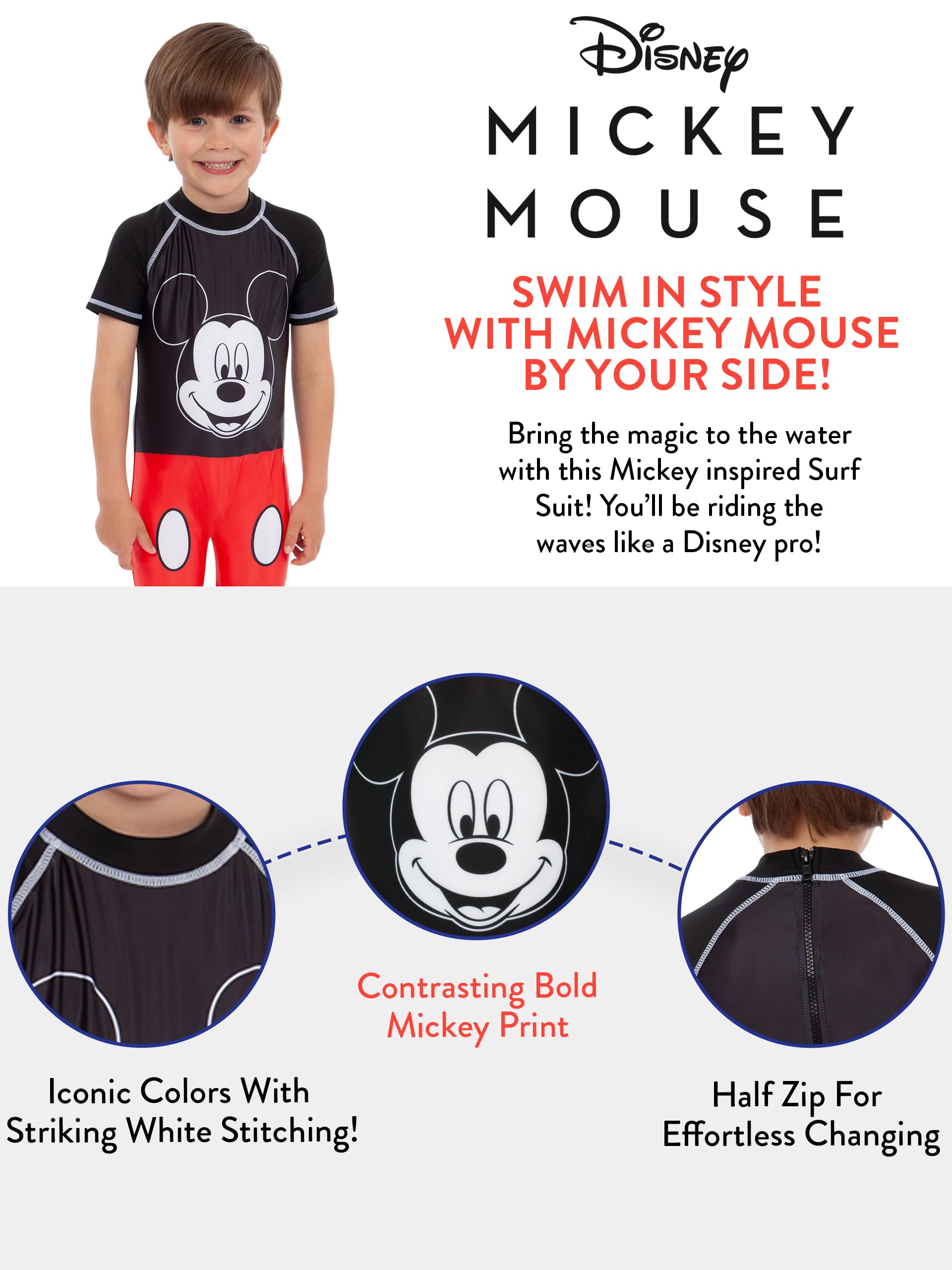 Disney Boys' Mickey Mouse Swim Trunks - Quick Dry Swim Shorts for Kids - Beach, Pool & Summer Water Play