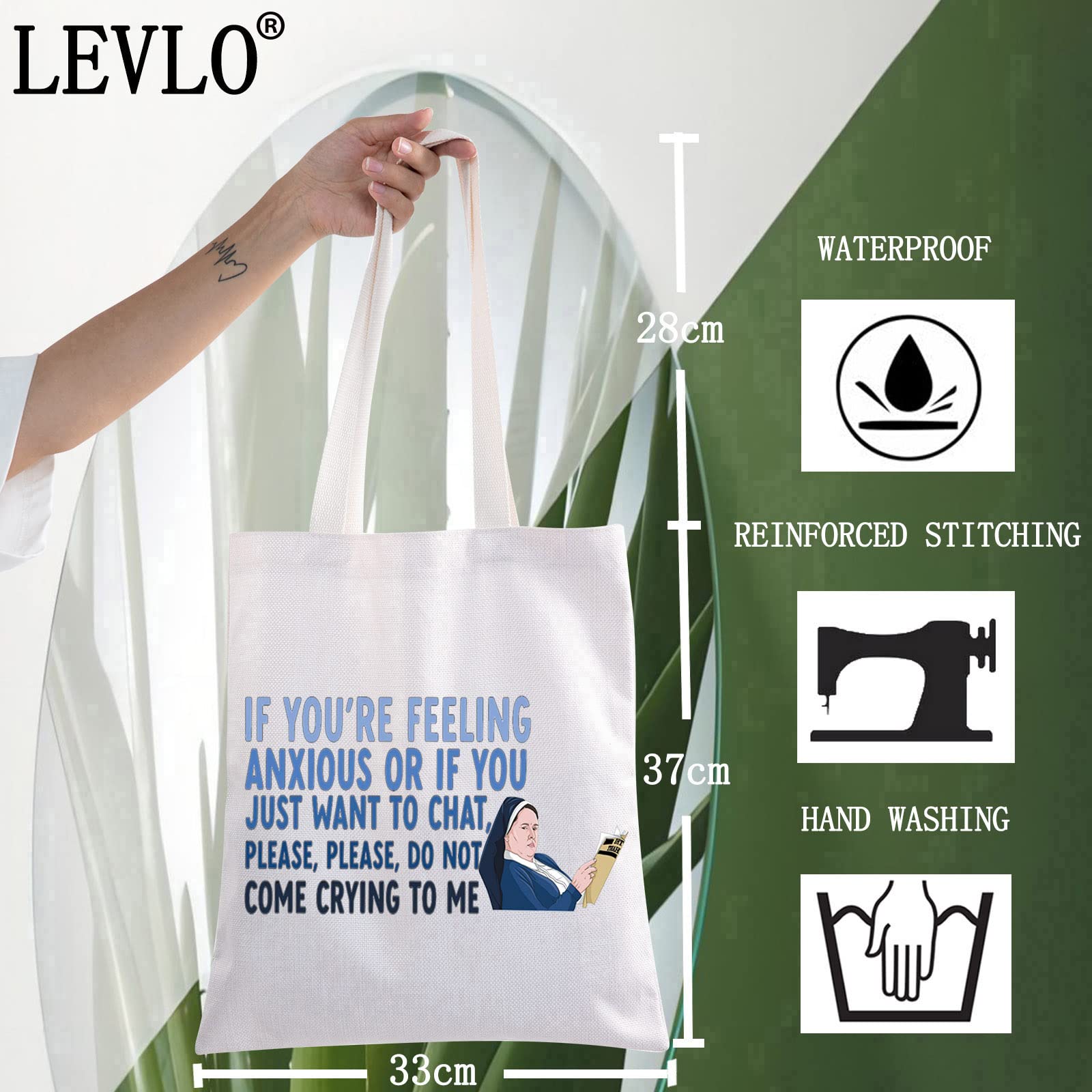 LEVLO Derry Girls TV Show Inspired Makeup Bag - Sister Michael Fan Gift with 'Don't Come Crying To Me' Print - Waterproof Cosmetic Pouch & Zippered Tote for Travel, School, and Daily Use
